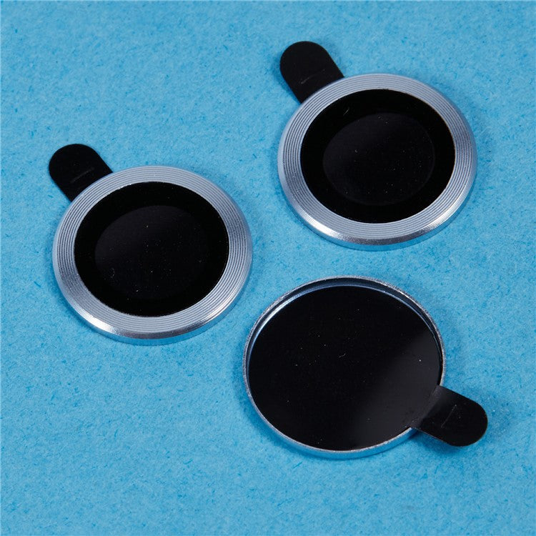 For Samsung Galaxy S24 FE Camera Lens Protector Set Metal + Tempered Glass Individual Ring Film - Blue