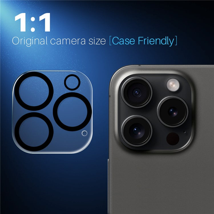 NORTHJO 2Pcs For iPhone 16 Pro  /  16 Pro Max Camera Lens Protector Black Circles 3D Clear Tempered Glass Lens Film