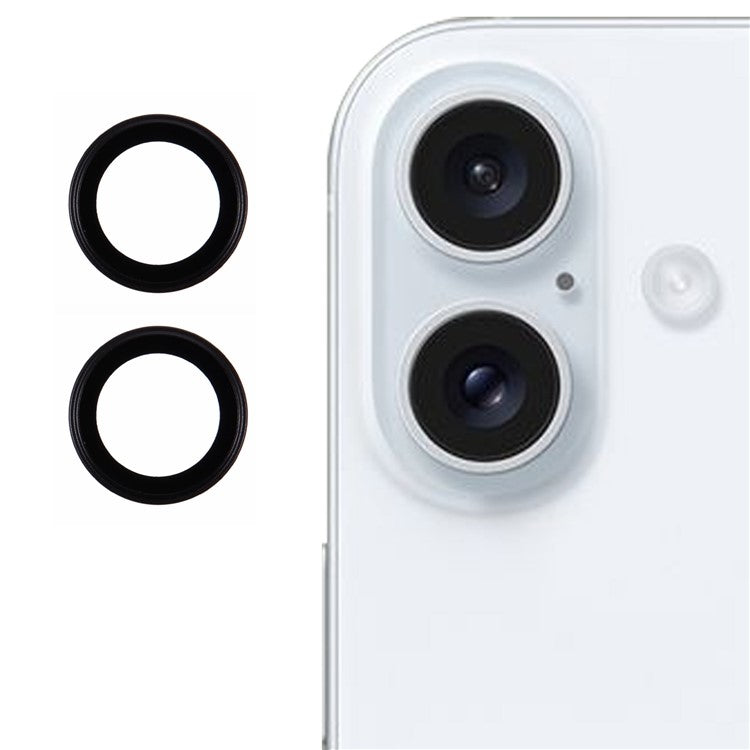 X-LEVEL AR Spotlight Series For iPhone 16 / 16 Plus Camera Lens Protector Set HD Individual Lens Film - Black