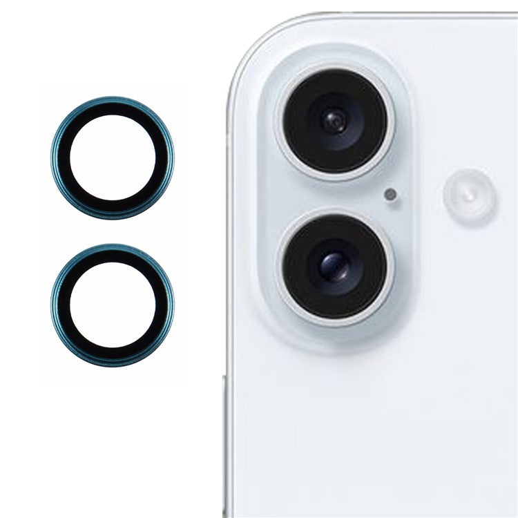 X-LEVEL AR Spotlight Series For iPhone 16 / 16 Plus Camera Lens Protector Set HD Individual Lens Film - Green