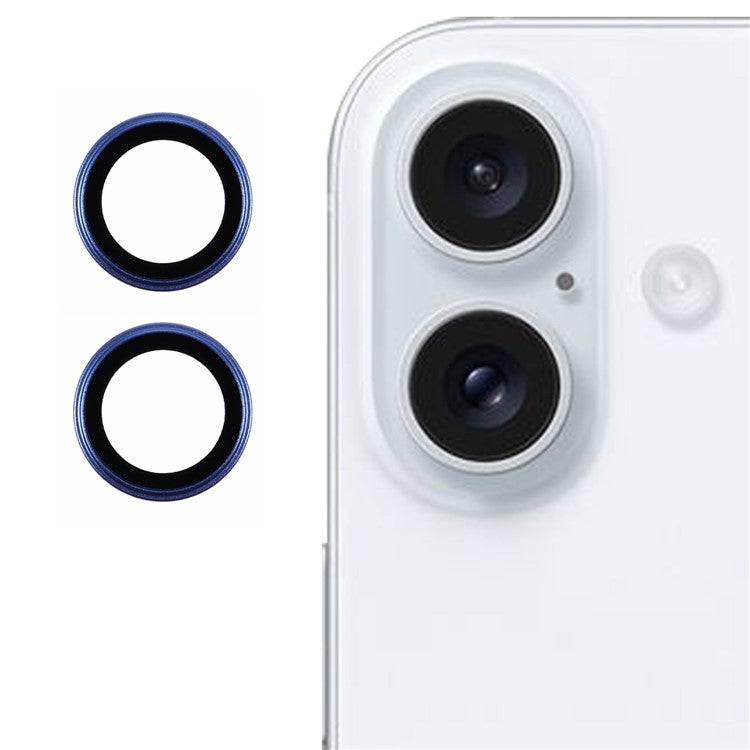 X-LEVEL AR Spotlight Series For iPhone 16 / 16 Plus Camera Lens Protector Set HD Individual Lens Film - Blue