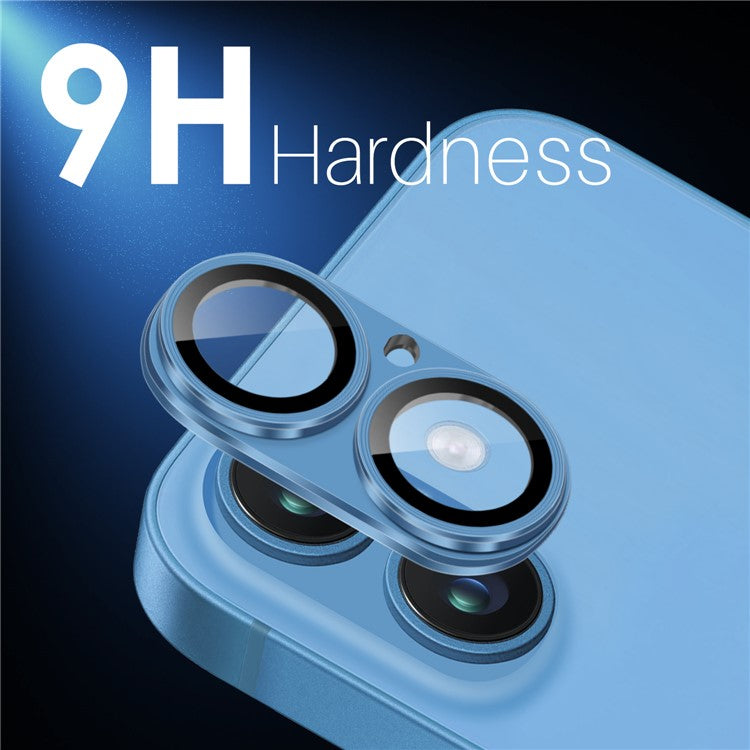 NORTHJO For iPhone 16 / 16 Plus Matte Camera Lens Protector Integrated Metal + Tempered Glass Lens Film - Blue