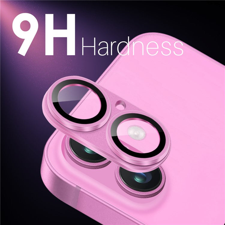 NORTHJO For iPhone 16 / 16 Plus Matte Camera Lens Protector Integrated Metal + Tempered Glass Lens Film - Rose