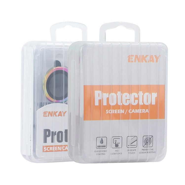 ENKAY HAT PRINCE 1Set For iPhone 16 Pro / 16 Pro Max Camera Lens Protector Glitter Metal Ring Lens Film - Baby Blue