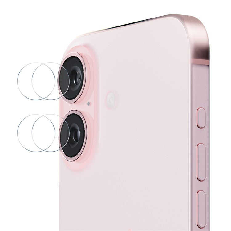 ENKAY HAT PRINCE 2Set For iPhone 16 / 16 Plus High Aluminum-Silicon Glass Film Camera Lens Protector 0.2mm 9H (2Pcs  /  Group)