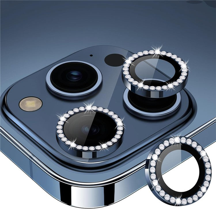 ENKAY HAT PRINCE 1 Set For iPhone 16 Pro / 16 Pro Max Camera Lens Protector Tempered Glass+Aluminum Alloy Lens Film - Dark Blue