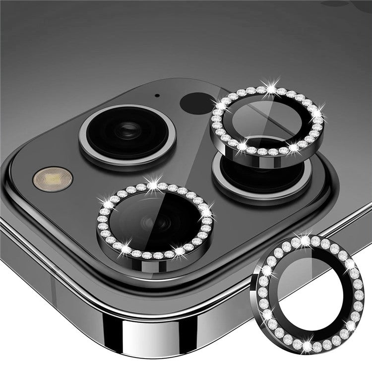 ENKAY HAT PRINCE 1 Set For iPhone 16 Pro / 16 Pro Max Camera Lens Protector Tempered Glass+Aluminum Alloy Lens Film - Black