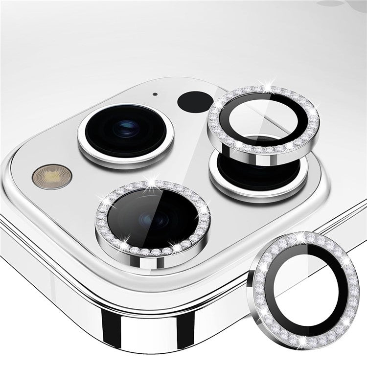 ENKAY HAT PRINCE 1 Set For iPhone 16 Pro / 16 Pro Max Camera Lens Protector Tempered Glass+Aluminum Alloy Lens Film - Silver