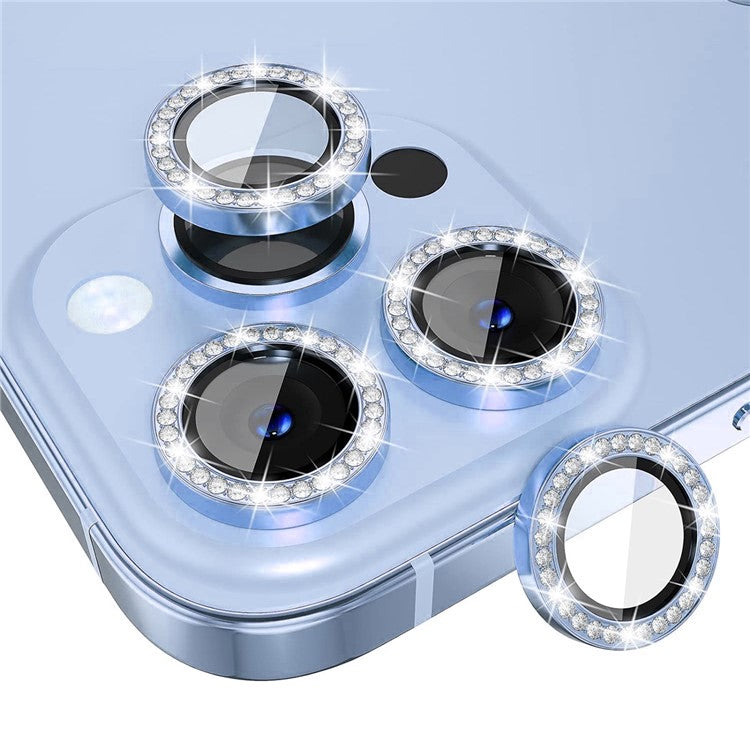 ENKAY HAT PRINCE 1 Set For iPhone 16 Pro / 16 Pro Max Camera Lens Protector Tempered Glass+Aluminum Alloy Lens Film - Blue