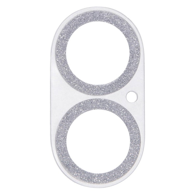 For iPhone 16 / 16 Plus Camera Lens Protector Glitter Tempered Glass Lens Film - Silver