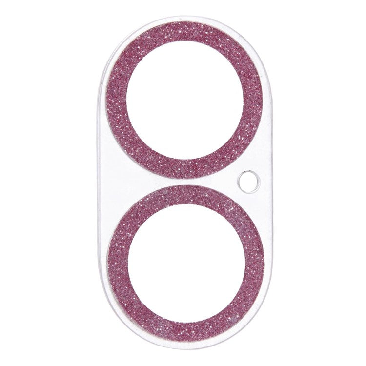 For iPhone 16 / 16 Plus Camera Lens Protector Glitter Tempered Glass Lens Film - Pink