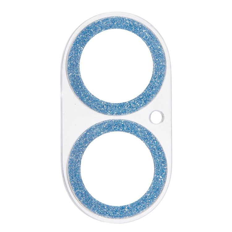 For iPhone 16 / 16 Plus Camera Lens Protector Glitter Tempered Glass Lens Film - Blue