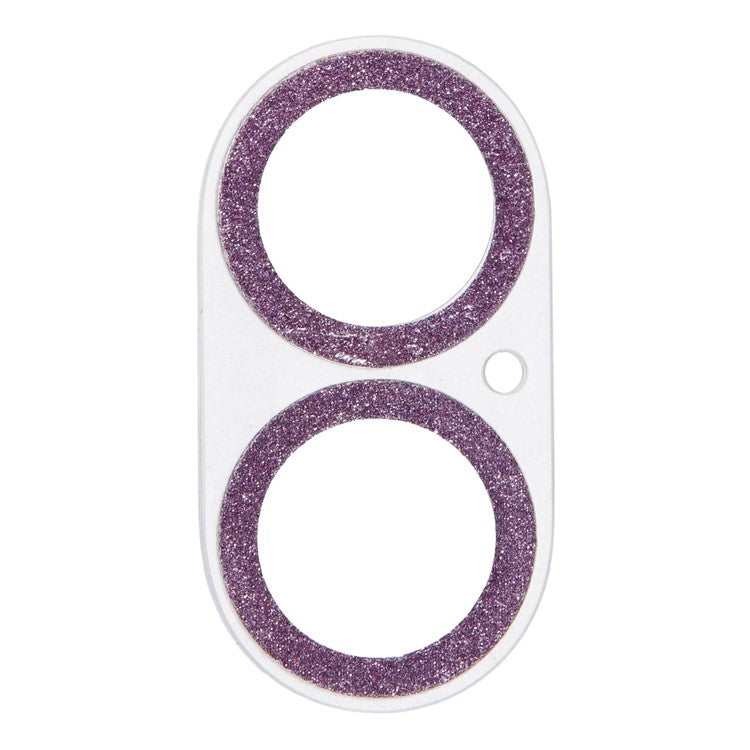 For iPhone 16 / 16 Plus Camera Lens Protector Glitter Tempered Glass Lens Film - Purple