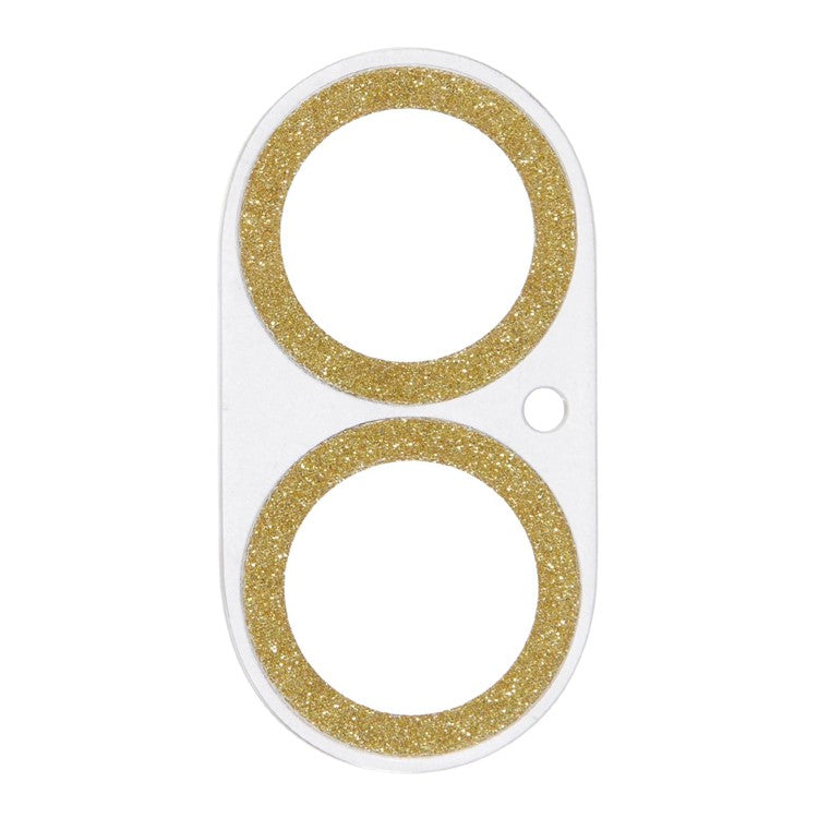 For iPhone 16 / 16 Plus Camera Lens Protector Glitter Tempered Glass Lens Film - Gold