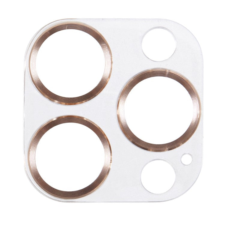 For iPhone 16 Pro / 16 Pro Max Camera Lens Protector CD Veins Integrated Tempered Glass Lens Film - Gold