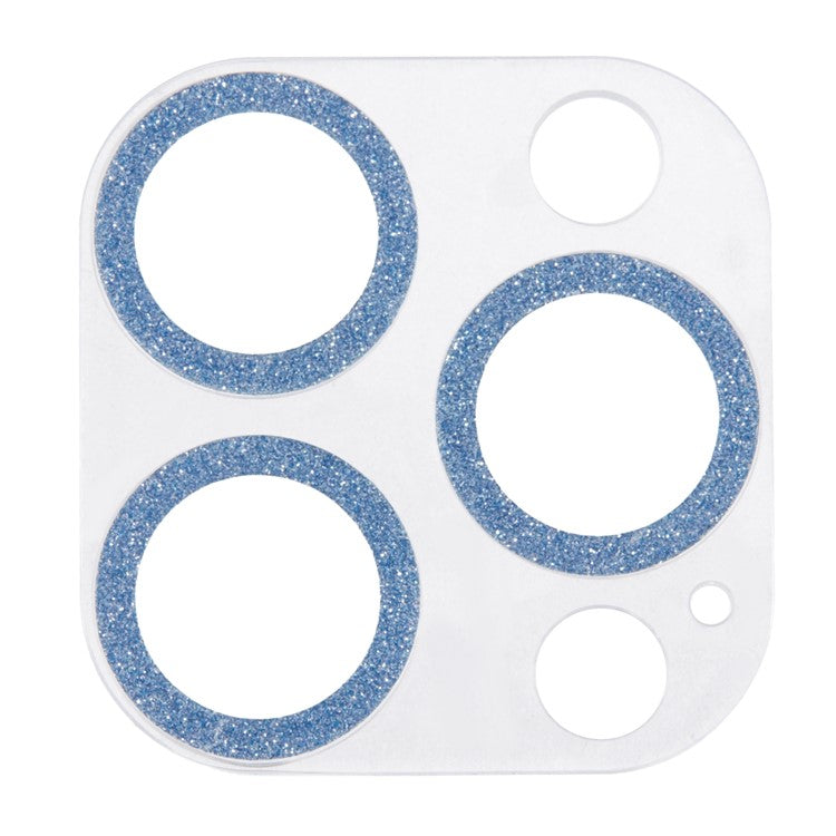 For iPhone 16 Pro / 16 Pro Max Camera Lens Protector Glitter Tempered Glass Lens Film - Blue