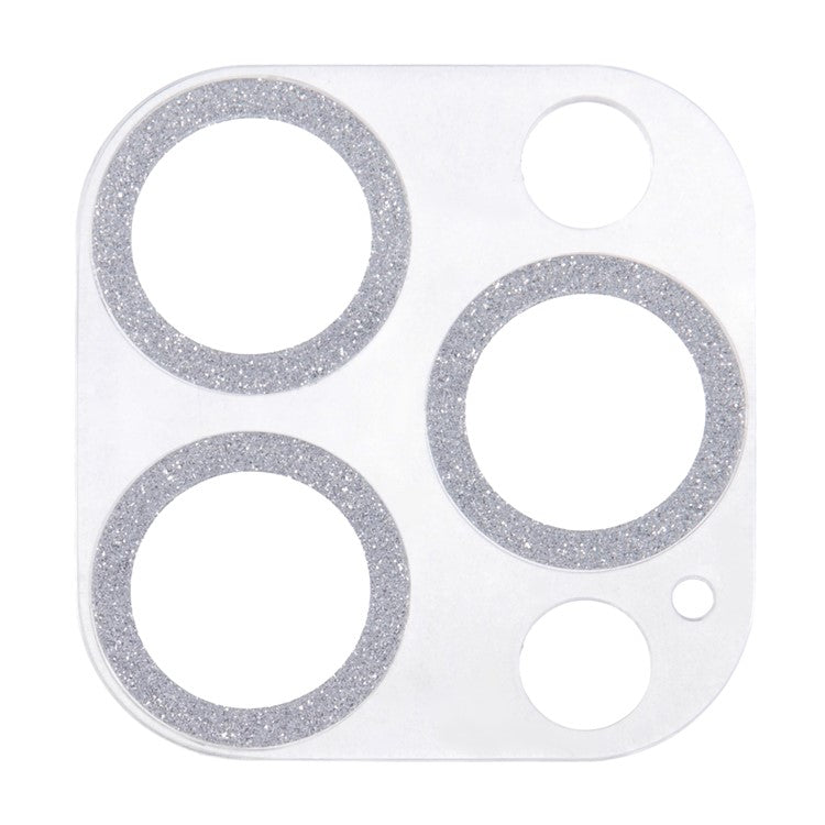 For iPhone 16 Pro / 16 Pro Max Camera Lens Protector Glitter Tempered Glass Lens Film - Silver