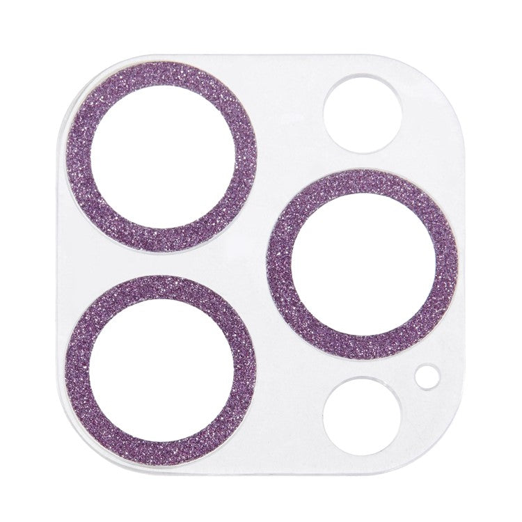 For iPhone 16 Pro / 16 Pro Max Camera Lens Protector Glitter Tempered Glass Lens Film - Purple