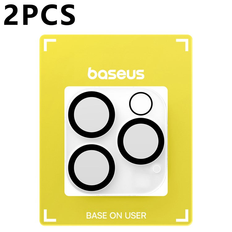 BASEUS 2Pcs For iPhone 16 Pro Max / 16 Pro Camera Lens Protector Anti-Scratch HD Clear Tempered Glass Lens Film