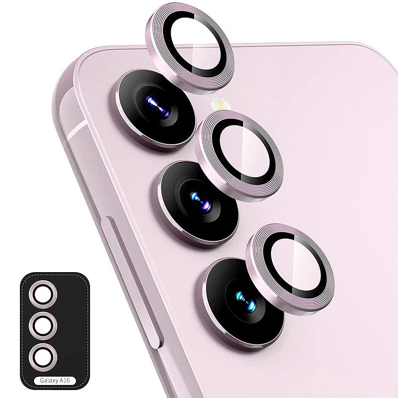 For Samsung Galaxy A16 5G ENKAY Hat-Prince Camera Lens Protector Metal Ring Lens Film - Pink