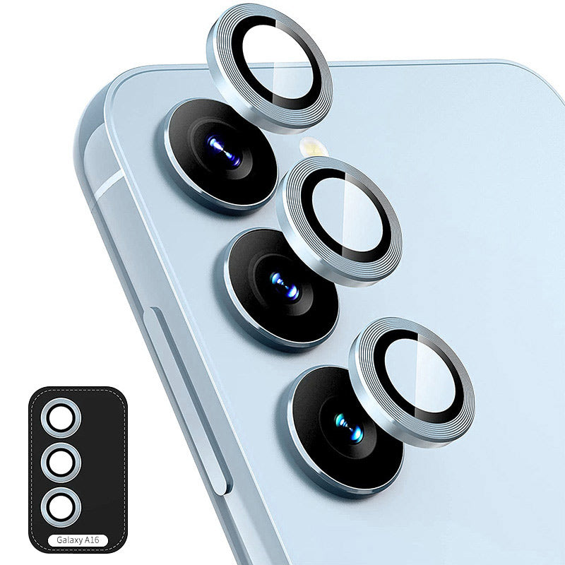 For Samsung Galaxy A16 5G ENKAY Hat-Prince Camera Lens Protector Metal Ring Lens Film - Light Blue