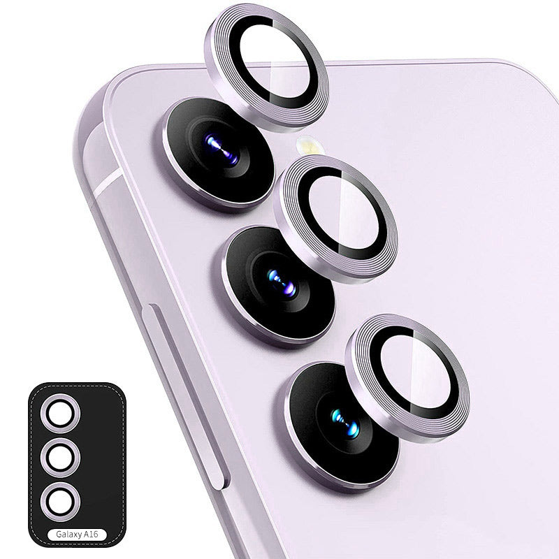 For Samsung Galaxy A16 5G ENKAY Hat-Prince Camera Lens Protector Metal Ring Lens Film - Light Purple