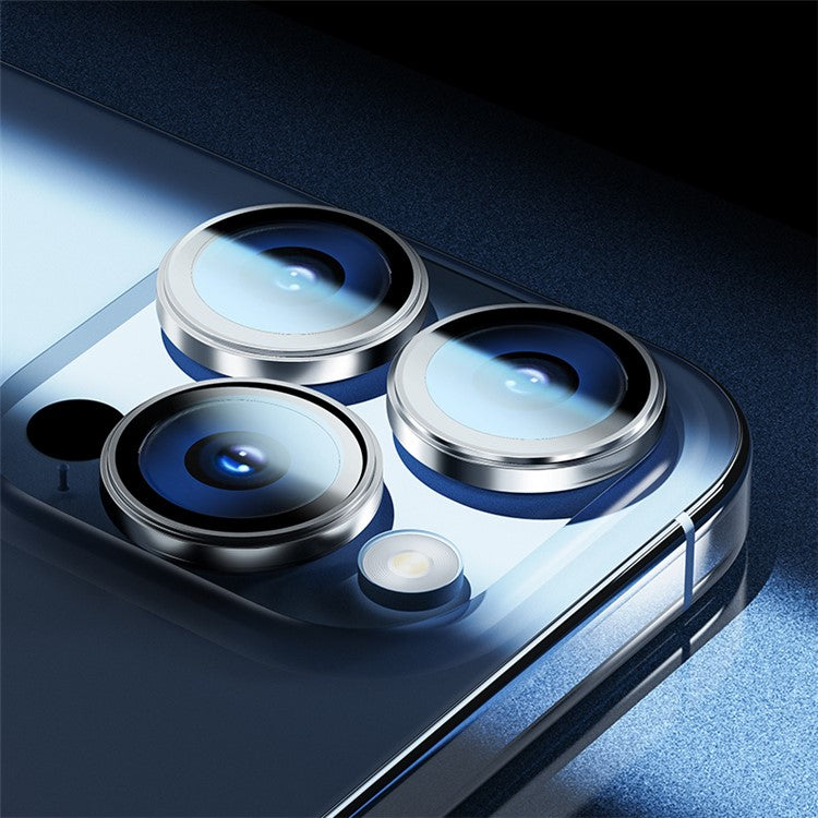 ROCK For iPhone 16 Pro / 16 Pro Max Camera Lens Protector Ultra Clear High Aluminium-Silicon Glass Lens Film - Silver