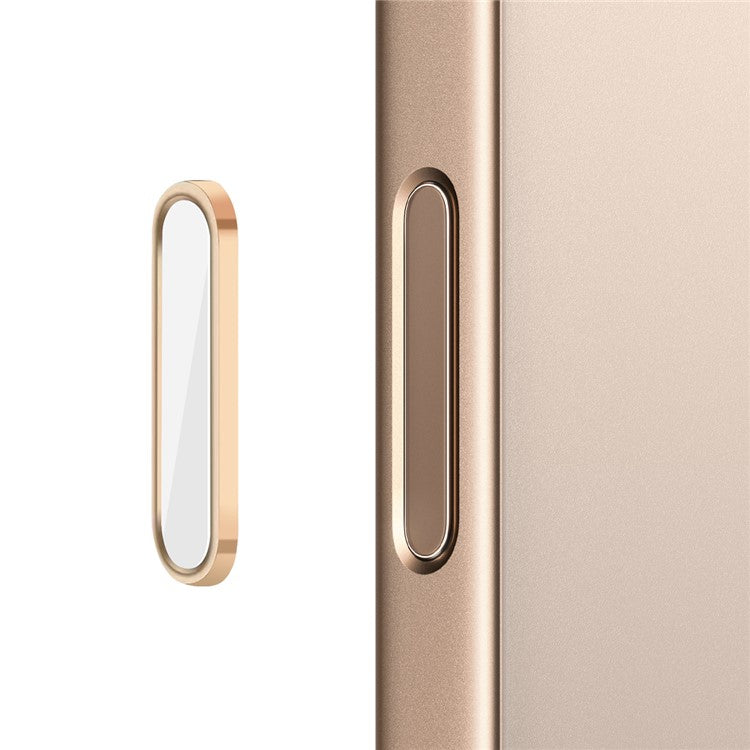 NORTHJO For iPhone 16 / 16 Plus / 16 Pro / 16 Pro Max Camera Control Button Cover Protector Metal Frame with Capacitor Chip - White+Gold