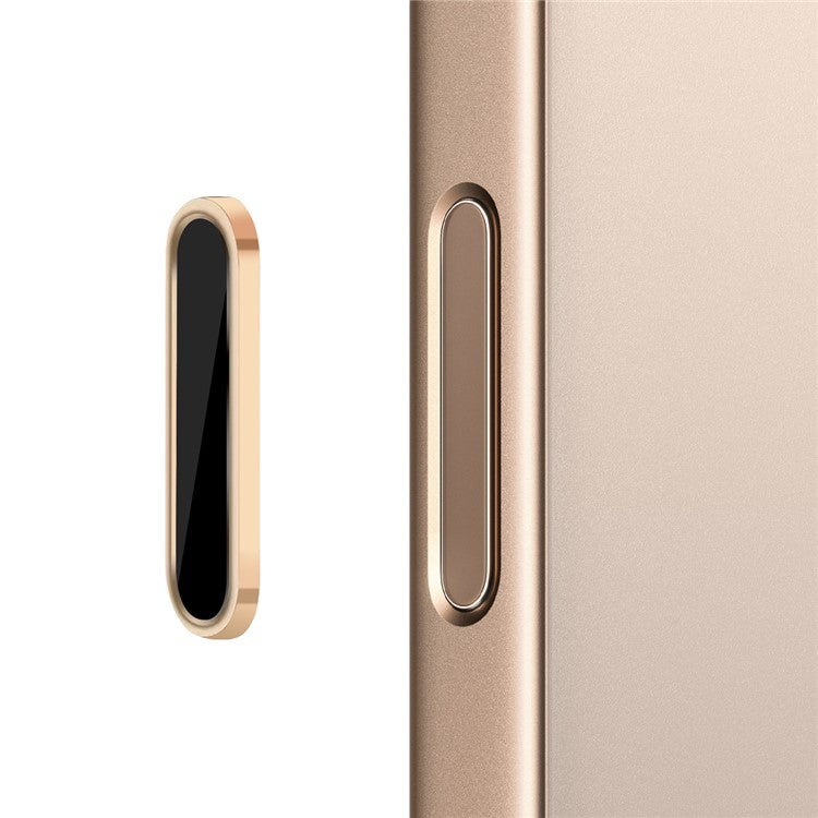 NORTHJO For iPhone 16 / 16 Plus / 16 Pro / 16 Pro Max Camera Control Button Cover Protector Metal Frame with Capacitor Chip - Black+Gold