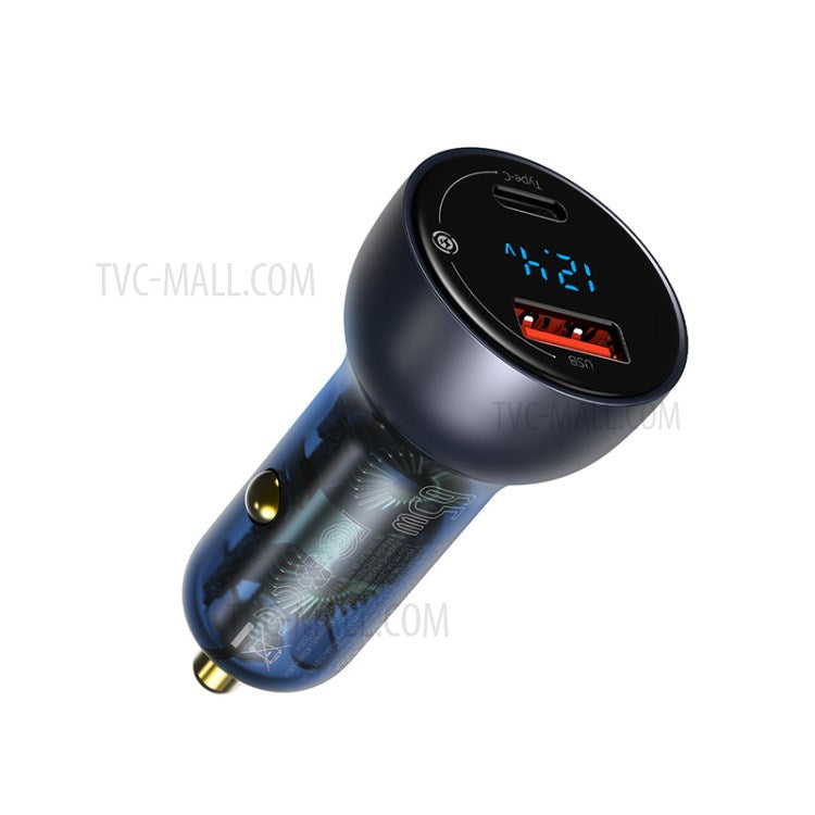 BASEUS Particular Digital Display QC+PPS Dual Quick Charger Car Charger 65W - Blue