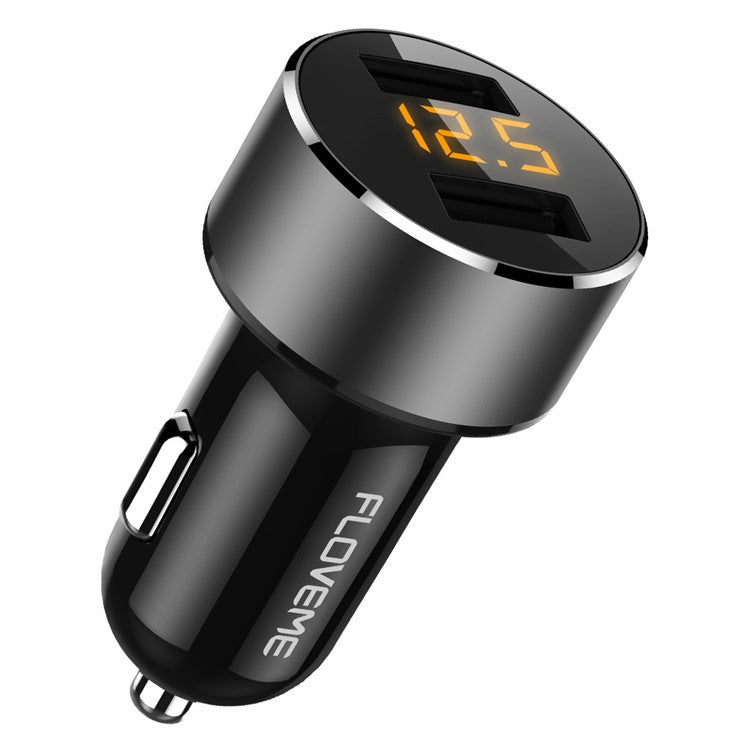 FLOVEME Car Charger Adapter 18W 3.6A Dual USB Port Cigarette Lighter LED Display