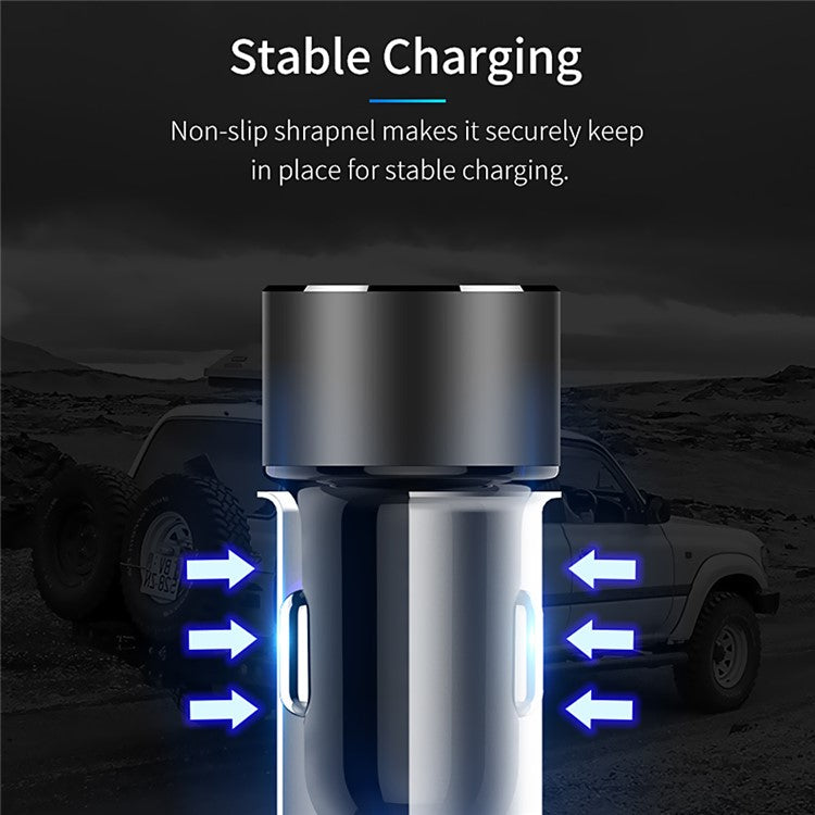 FLOVEME Car Charger Adapter 18W 3.6A Dual USB Port Cigarette Lighter LED Display