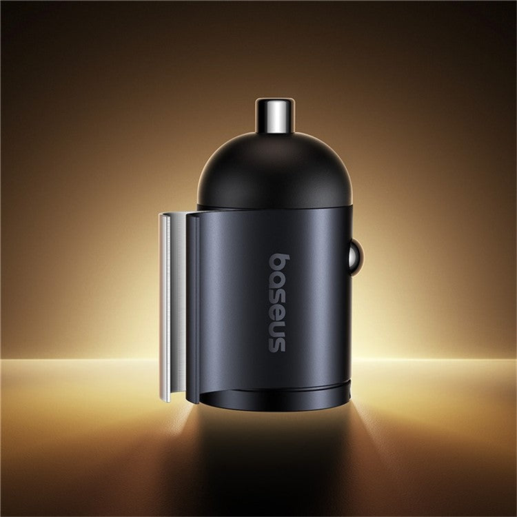 BASEUS Tiny Star PD 30W Fast Charging Dual USB-C Mini Car Charger with Handle - Black