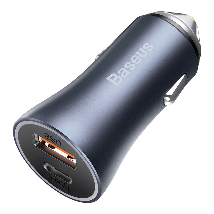 BASEUS Golden Contactor Pro Dual Fast Charge Car-Carrying Charger U+ C - Dark Grey