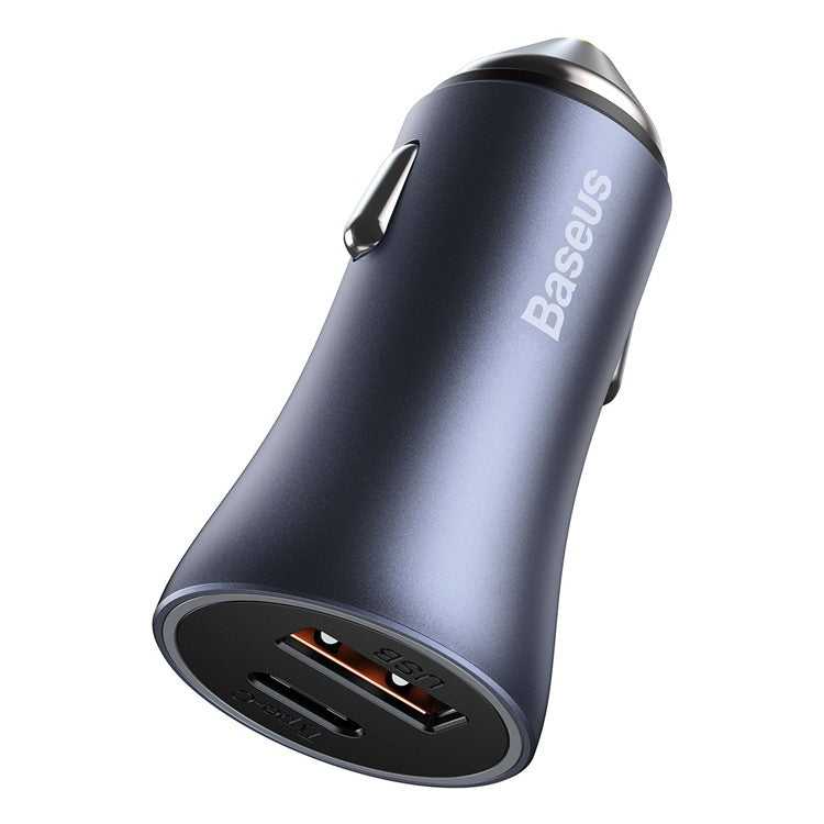 BASEUS Golden Contactor Pro Dual Fast Charge Car-Carrying Charger U+ C - Dark Grey