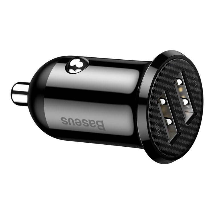 BASEUS Grain Pro Dual USB Outputs 4.8A Fast Charging Car Charger - Black