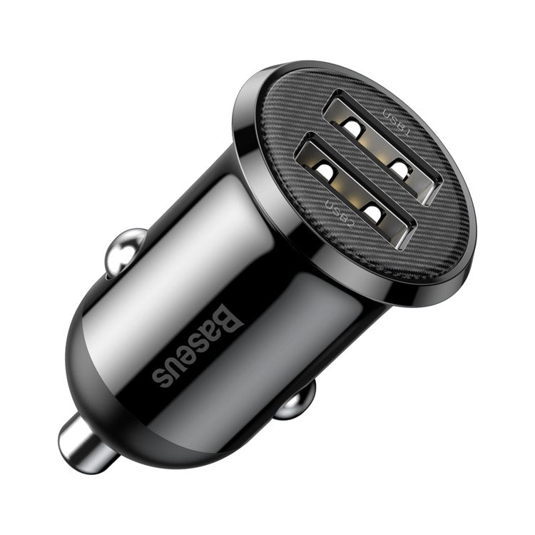 BASEUS Grain Pro Dual USB Outputs 4.8A Fast Charging Car Charger - Black