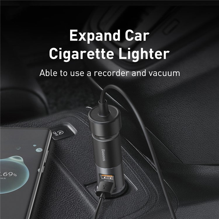 BASEUS Share Together 120W Dual USB Port Fast Charge Car Charger with Cigarette Lighter for 12-24V Car