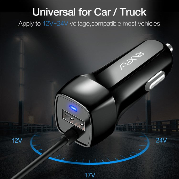 RAXFLY 5V 2.1A Car Charger with Lightning USB Spring Cable Cigarette Lighter Cable for iPhone/iPad/iPod