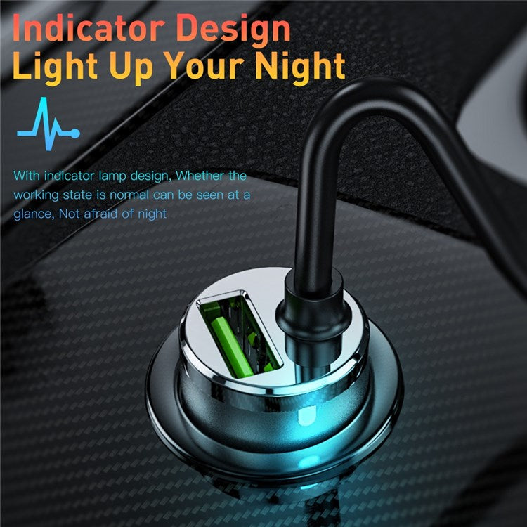 ESSAGER for 12-24V Car Lightning+USB-A Aluminum Alloy Mini Charger with Cable PD 20W Fast Charger