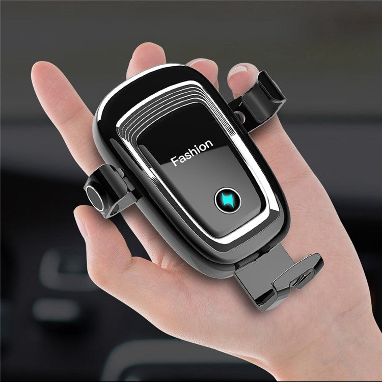 S19 15W Wireless Phone Charger Car Air Vent Holder Mount Gravity Sensing Auto Clamping Phone Stand Holder Qi Wireless Fast Charger - Blue