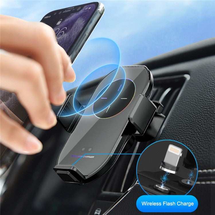 A7S Wireless Car Charger Auto Sensing Clamp Car Air Vent Outlet Phone Mount Holder Magnetic Charging Station