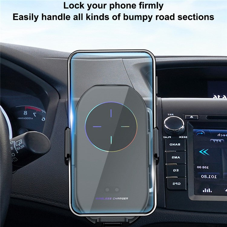 A7S Wireless Car Charger Auto Sensing Clamp Car Air Vent Outlet Phone Mount Holder Magnetic Charging Station