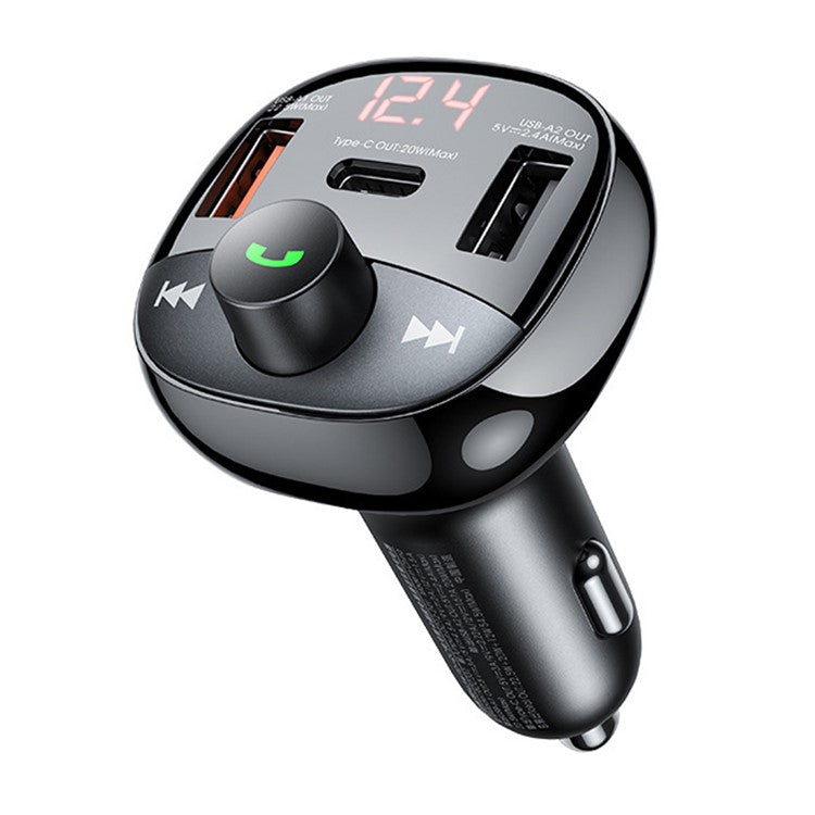 REMAX RCC331 LODI Series Multifunctional Car Charger 54.5W High Power 2 USB-A + 1 Type-C FM Radio