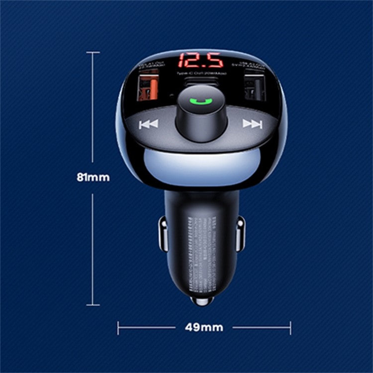 REMAX RCC331 LODI Series Multifunctional Car Charger 54.5W High Power 2 USB-A + 1 Type-C FM Radio