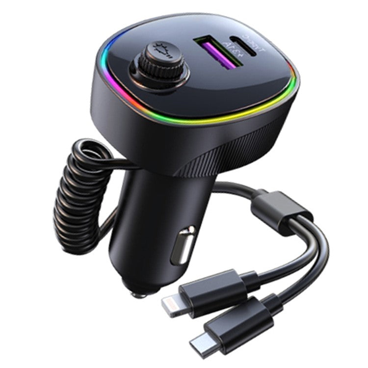 K11  USB + Type-C PD Car Charger Phone Tablet Fast Charging Adapter with Type-C / 8-Pin Charging Cable