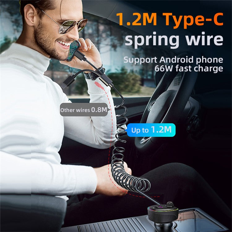 K11  USB + Type-C PD Car Charger Phone Tablet Fast Charging Adapter with Type-C / 8-Pin Charging Cable