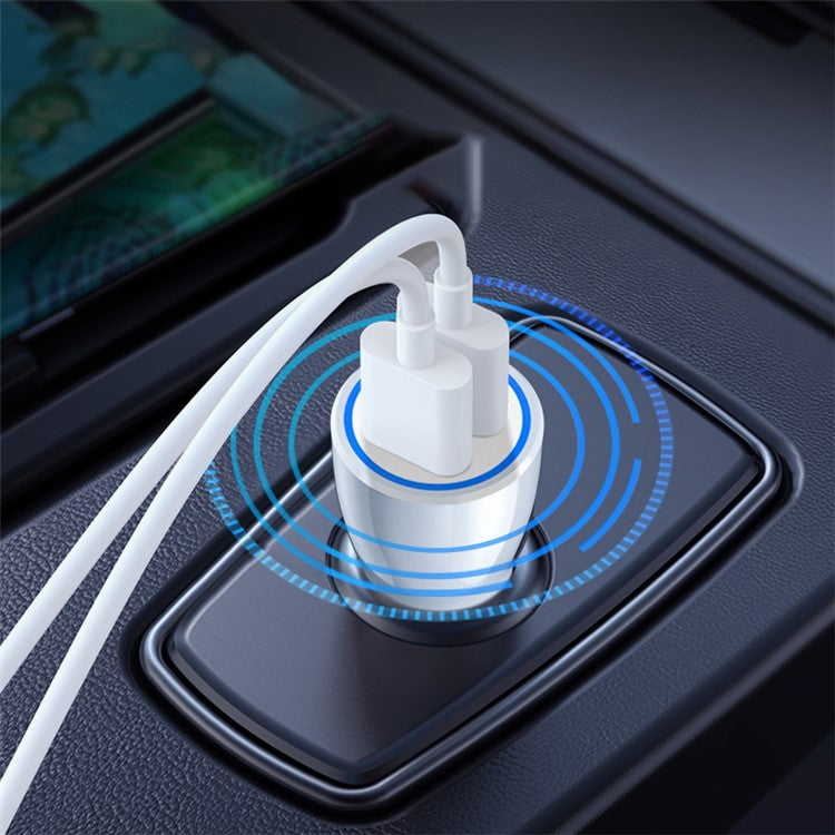 ZUZG ZC-C10S Dual USB PC+ABS Car Charger 2.4A Phone Charging Adapter - White