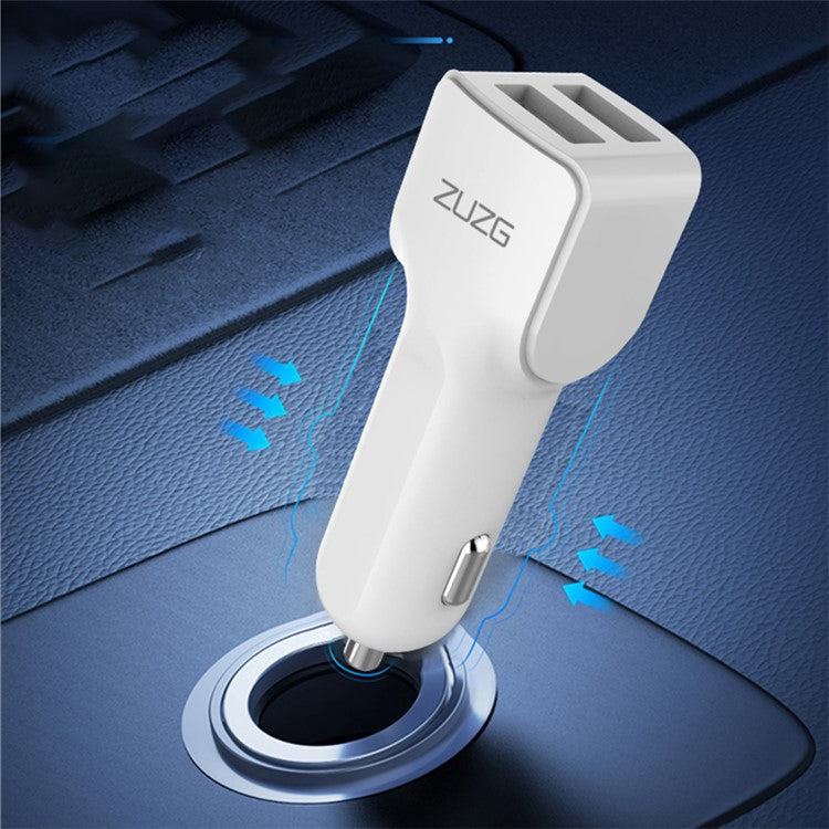 ZUZG ZC-C14 Dual USB PC+ABS Smart Car Charger 3.4A Cellphone Charging Adapter