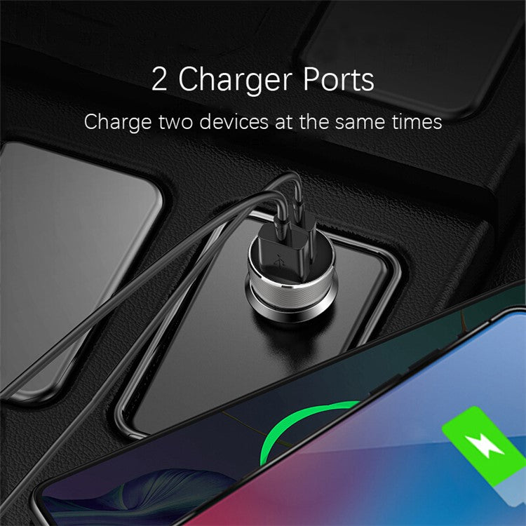 ZUZG ZC-C04S Dual USB Aluminum Alloy Car Charger 2.4A Phone Charging Adapter